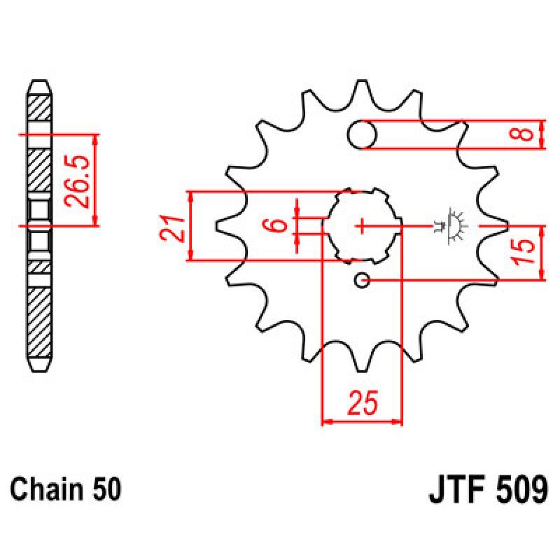 Купить Звездочка передняя JT Sprockets (шаг 530 ) JT JTF509